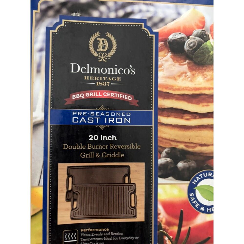 Delmonico's 20" cast iron grill/griddle New